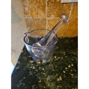 4 Oz Pink/Purple Tinted Glass Apothecary Mortar And Pestle